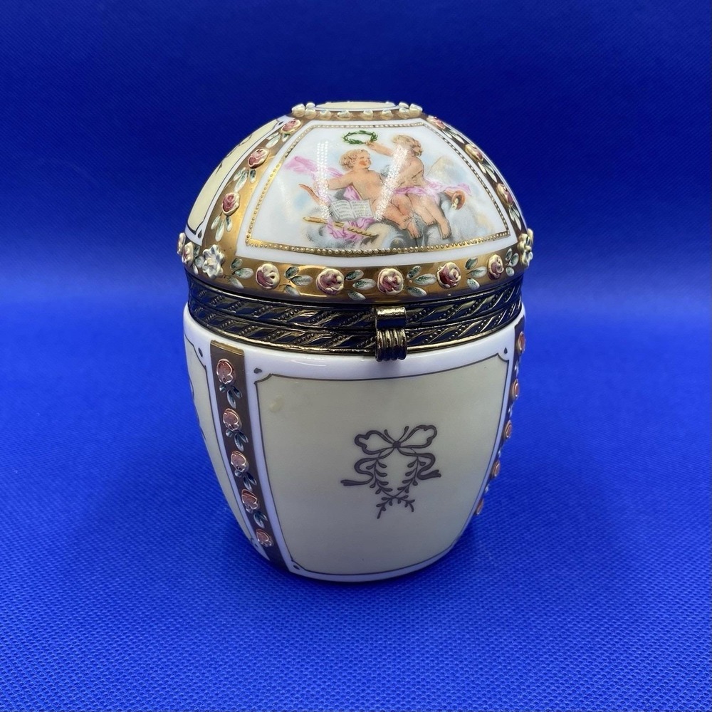 Vintage Vanity Box Ardalt Lenwile‎ Porcelain Floral 5" Tall 3.5 " Wide